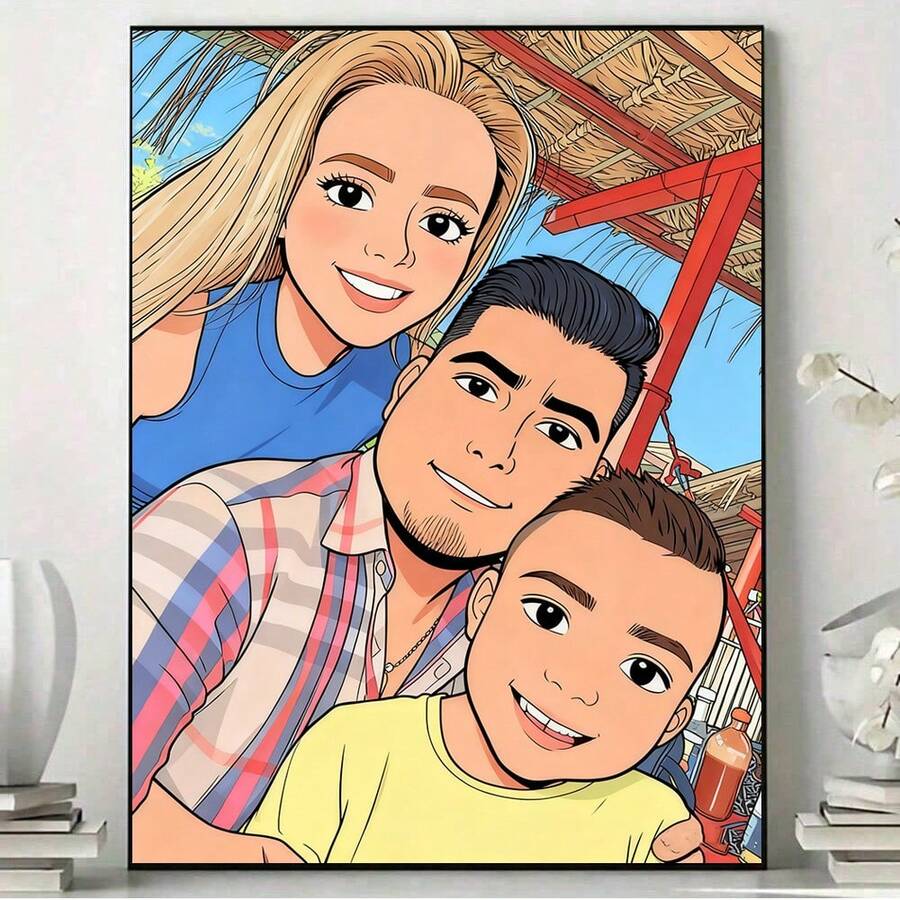 Personalized Customization, Cartoon And Anime Effect Transformation, Portrait Comic Poster Decoration, Couple Photos, Family Photos, Hand-Drawn Poster Printing, Canvas Printing, Indoor Living Room And Bedroom Decoration, Optional Frames, Gifts For Giving
