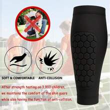 Protector de espinilla, protectores de espinilla para niños, protectores de espinilla de fútbol para niños, protectores de espinilla de hockey sobre césped, protectores de espinilla en forma de G, mangas de fútbol para niños y niñas, protección para baloncesto y boxeo - Azul - Ver 6
