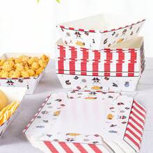 10/24pcs Cartoon Pirate Disposable Food Boxes, Fries Boxes, Popcorn Boxes, Snack Boxes, Birthday And Family Gathering Party Decorations, Suitable For Bakeries, Burger Restaurants, Movie Theaters - Multicolor - View 5