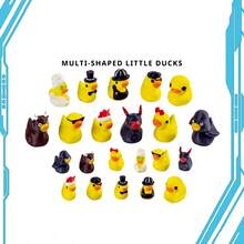 18 pièces Ensemble de figurines animales thème canard imprimées en 3D, Faveurs de fête, Décorations de bureau mignons, Système de récompense en classe, Remplisseurs de sacs cadeaux, Adorablement fantaisistes, Cadeaux de fête, Le canard portant un chapeau de Noël, Petits jouets animaux canards, Remplisseurs de bas de Noël, Grandes et petites tailles, Variétés assorties - Multicolore - Voir 4