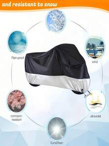 四季通用190T牛津布防水摩托车罩 - 防尘、防紫外线、防雨、防晒，适用于室内外踏板车、自行车、摩托车 - 高强度EVA材质，也适用于电动自行车和自行车 - 彩色 - 查看 4