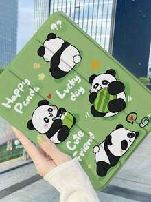 Happy Hugging Gourd Panda-Star Puzzle Trifold Flip Faux Leather Case Tablet Protective Case For IPad Mini 4/5/6 For IPad Pro 2024 13 Inch/202/2021/2022 Full Screen/For IPad Air2024/Air7 2025/For IPad 10/11 2022/2023/2025/For IPad 2017/2018/Air1/Air2/For IPad 2019/2020/2021/For IPad Pro/For IPad Air3/For IPad Pro 2020/2021/2022/For IPad Pro 2024 11 Inch Transparent Bottom Case TPU PU Material With Pen Slot Can Stand - Bà già Gray - Xem 4