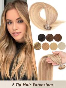 50pcs/Pack Human Hair Extensions, Flat Tip Extensions, 14-22 Inches Straight Hair, Keratin Bonded Extensions, Invisible F-Tip Real Human Hair Extensions - Multicolor - View 53