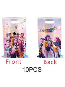 10pcs Cartoon Character, K-Pop, Themed Gift Bags, Candy Packaging Paper, Colorful Fashion Portable Storage Bags, Christmas Stocking Stuffers, Valentine's Day, Easter Party Favors, Collectible Toys - Multicolor - View 9