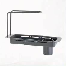 Elegant Design, Expandable Stainless Steel Kitchen Sink Organizer – Draining Rack With Sponge Holder, Suitable For All Sinks - Grey - View 7