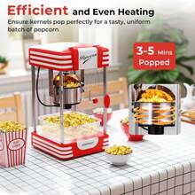 19 Oz Popcorn Machine With Stainless Steel Kettle, Halogen Light, Kernel Oil Scoops - US A Type Plug(110-127V) - View 5