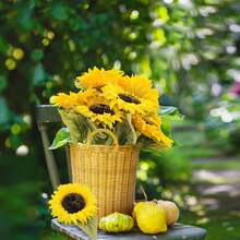 ArtiEleg 1/3/8/12/20pcs Artificial Silk Sunflower With Stem, Home Decor For Room, Bedroom, Easter, Mother's Day, DIY Craft, Wedding, Birthday, Valentine's Day - Yellow - View 12