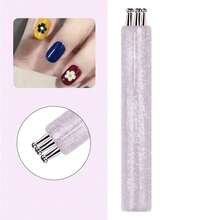 New Acrylic Starry Sky Handle 5-In-1 Nail Art Brush, Plum Blossom Pattern Design, Beginner Nail Art Supplies, Gift For Beauty Enthusiasts And Nail Technicians - Multicolor - View 9