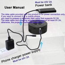 便携式迷你投影仪，内置立体声扬声器和USB供电 - 护眼家庭影院，支持屏幕镜像，设计紧凑，适合室内/室外电影、游戏、旅行，迷你便携投影仪，室内娱乐，可壁挂，高效散热系统，多媒体连接