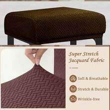 Levoberg Bar Stool Cover Rectangle Stretch Counter Height Barstool Slipcovers Rectangular Vanity Stool Cover Kitchen Counter Saddle Seat Cover For Wooden Metal Bench Set Of 2 Coffee,2Pack,Coffee - 咖啡 - 查看 4
