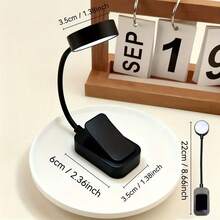 1 pièce Lampe de lecture à pince LED réglable - 3 températures de couleur, veilleuse de chambre, lampe de lecture, convient pour la lecture nocturne, variable, lampe de livre flexible à 360°, s'adapte au lit et aux tablettes (pile non incluse)