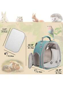 Small Bird Backpack Carrier Cage For Traveling, Backpack To Transport Backpack Carrier With Clamp 2 Cups Rope Stand Perch For Parakeet Cockatiel Budgies Vet Carry Book Bag,Fall Home Halloween Decor And Christmas Gift - Multicolor - View 2