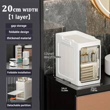1/2/3/4-Tier Tall Narrow Storage Cabinet With Movable Wheels, Adjustable Shelves, Anti-Tip, Slim, For Small Space, Bathroom, Kitchen, Laundry, White - trắng - Xem 13