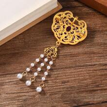 An Original Chinese-Style Glazed Tassel Hollowed-Out Peace Lock Brooch By A Lady, A Festive New Year Flower-Pressed Lapel Brooch Clasp - Nhiều màu - Xem 2