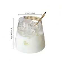 2/4pcs, 11.84oz Volcano Glass Cup, Transparent Coffee Glass Cup, Household Milk Cold Drink Glass Cup, High Borosilicate Glass Cup, Halloween Gift, Christmas Gift - Transparent - View 2