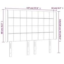 vidaXL LED Kopfteil Blau 147x16x118/128 cm Stoff - Blau - Übersicht 6