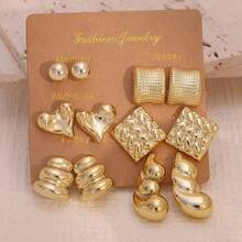 6 Pairs Fashionable & Versatile CCB Material Flower, Teardrop, Butterfly, Star Shaped Earring Set, Suitable For Festivals, Gatherings, Parties, Vacations, Daily Wear - Multicolor - View 14