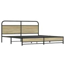 vidaXL Metallbett Ohne Matratze, Sonoma-Eiche, 180x200 Cm - Castano - Visualizzare 3