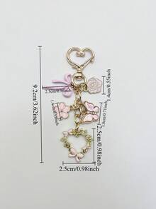 1 chiếc móc khóa vòng hoa hoa màu hồng/trắng trang nhã hình bướm, phụ kiện trang trí túi xách nữ, móc chìa khóa xe hơi, móc đeo vai, đồ trang trí nhà cửa, quà tặng ngày lễ, quà Giáng sinh, phụ kiện du lịch, móc chìa khóa du lịch, phụ kiện du lịch - Nhiều màu - Xem 4