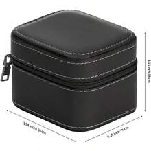 GSYY Single Watch Box Small Watch Travel Cases For Men Wen Pable Zper Wristwatches Sage Holder Boxes With Re Pillow Black - 黑色 - 查看 2