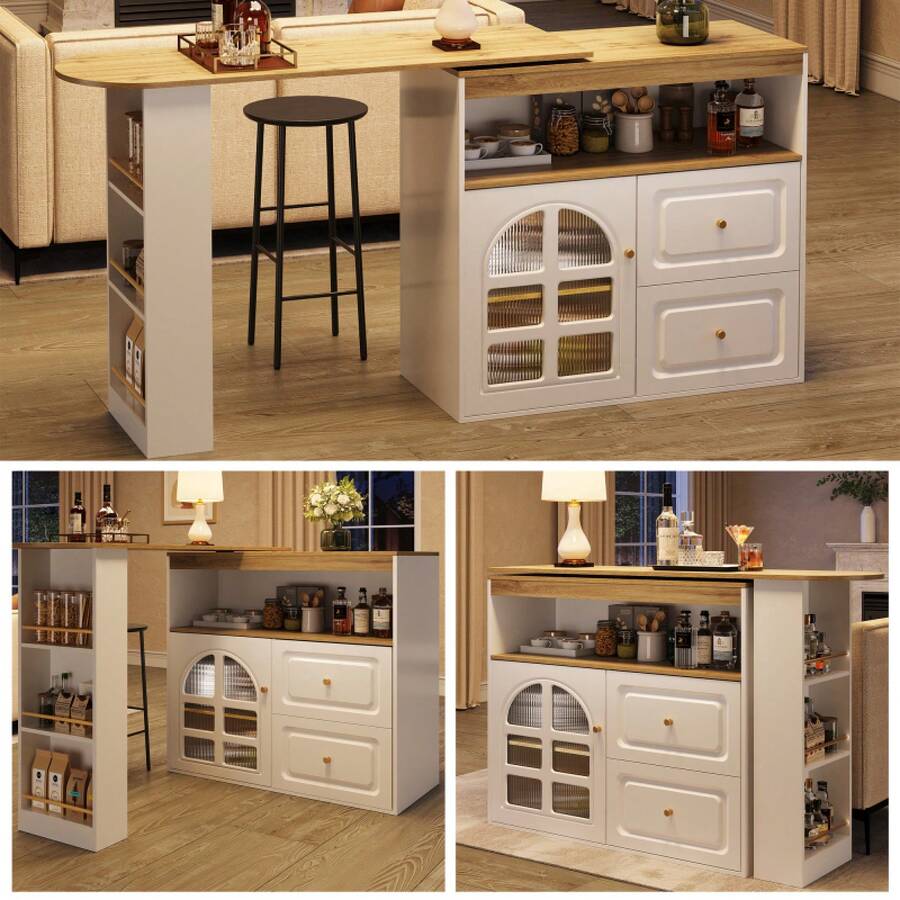 Desktop Storage Racks - White + MDF - View 1