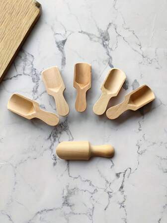 4/10 Adet Küçük Ahşap Kaşık, Baharat Kavanozları, Tuz, Tahıl, Şeker, Kahve, Bal, Tatlı, Çay İçin Küçük Kaşıklar, Mutfak İçin Mini Ahşap Çay Kaşıkları