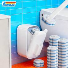 FOBIANJIE Brosse de toilette jetable, brosse de nettoyage de cuvette de toilette avec 12/40 pièces de recharge de brosse de toilette, tampons de recharge de nettoyant pour toilettes, brosse de toilette jetable et caddy de rangement pour le nettoyage de la salle de bain - Multicolore - Voir 2