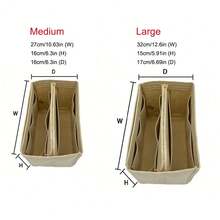 Filz-Handtaschenorganizer mit Trennfächern für das Innere der Tasche, kompatibel mit verschiedenen Taschenmodellen und -marken. - Beige - Übersicht 9