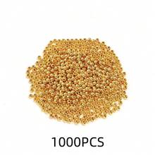 10-1000颗 3-20毫米 仿珍珠树脂珠，金色圆形隔珠，优雅珍珠珠，适用于圣诞装饰、珠宝制作、DIY工艺品、手机挂饰、钥匙扣，批发 - 金色 - 查看 17
