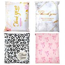 20pcs Mixed Packaging Bags & Poly Mailers, Shipping Bags, Plastic Bags For Packaging, Waterproof And Multi Purpose Packaging Bags For Small Business, Shipping Bags For Clothing Boutique Supplies With Self Seal Strip, Fashionable Floral/Leopard/Marble/Bow Prints Poly Mailer Shipping Bags For Transportation Back To School,Clothing, Books, Daily Essentials, Mixed Size - 混色-大號(20pcs) - 查看 2
