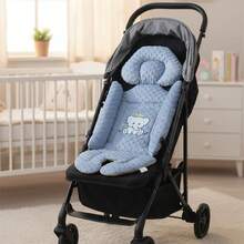 Baby Stroller Seat Cushion Cute Animals Pattern Non Slip Car Seat Pad For High Chair, Bassinet, Swing - Blue - View 3