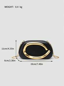 Black PU Leather Clutch - Ideal For Valentine's Day, Comfortable And Fashionable, Fashion Handbag, Personalized Gift Option, Accessory 2026, Chic Style For All Occasions, Luxury Feel At Affordable Price, Party Bags,Perfect For Party Wedding Prom Dinner/Banquet Matching With Holiday Party Dress Evening Dress & Sequin Dress - màu đen - Xem 9