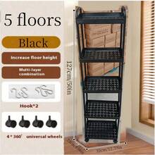 Mehrstöckiger Rollwagen mit Rädern, Metall- und Kunststoff-Standorganizer mit Regal, Mehrzweck-Regalsystem für Küche, Bad, Schlafzimmer, Büro, Utility-Regal