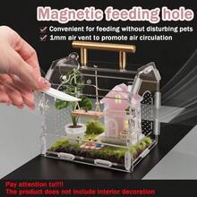 Magnetic Acrylic Spider Enclosure - 5.3x4.7x4.3 Inch Escape - Proof Habitat With One - Door Jumping Spiders, Tarantulas, Scorpions, Geckos Small Reptiles - Transparent - View 5