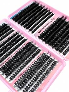 200D/160D/120D/100D/80D/60D High Capacity Eyelash Book, 504pcs Synthetic Mink False Eyelashes, Fluffy Wispy 0.07mm D Curl 12-18mm Mixed Length Individual Lashes, Natural Soft Eyelash Extension Makeup, Suitable For Any Style, Reusable - D - 查看 7