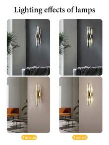 1个/2个装——现代奢华水晶壁灯——卧室、客厅和走廊的优雅照明，奢华墙面装饰（不含G9/E14灯泡）