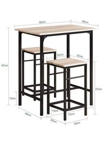 SoBuy OGT10-PF Bartisch Set 3-teilig Bistrotisch mit 2 Stühlen Esstisch Sitzgruppe Vintage Bartisch Mit Barhocker Set Bartisch Bartisch Küche Bartisch Mit Stühlen Esstisch Esstisch Stühle Barhocker Esstisch-Set Mit Stühlen Esszimmerstuhl Küchenstuhl Küchenstühle Küchentisch Küchentisch Für Kleine Räume Küchentisch Mit Stuhl Stahlgestell Stehtisch Stehtisch Für Stehtisch Stehtisch Mit Hocker Tisch Tisch Mit Stühlen Tisch-Set Mit Hockern Tisch-Set Mit Stühlen Esszimmermöbel Grau MDF (E1) 80x50x87 cm