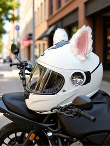 Tai mèo nhồi bông có thể tháo rời trang trí cho mũ bảo hiểm xe máy điện, mũ bảo hiểm xe máy, mũ bảo hiểm trượt tuyết - Nhiều màu - Xem 3