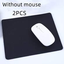 مجموعة من وسادتين للفأرة (26 * 21 سم) من مادة جلد البولي يوريثان ذات لون أحادي بتصميم بسيط، وسادات للفأرة مانعة للانزلاق، إكسسوارات مكتبية، لوازم مكتبية مضادة للكهرباء الساكنة