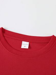Summer Bestsellers [High Rating Halloween] Hip-Hop Top Quick-Drying Function Plus Size T-Shirt Lightweight And Comfortable Fashion T-Shirt Loose Fit Solid Color Printed T-Shirt Relaxed And Comfortable Men's White T-Shirt Rich And Colorful Loose T-Shirt Non-Fading Youthful Atmosphere Supple - 紅色 - 查看 3