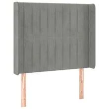 vidaXL Kopfteil Mit Ohren Hellgrau 103x16x118/128 Cm Samt - Grau - Übersicht 2