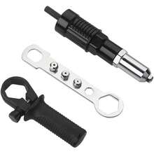 Pop Rivet Gun Tool, Professional Cordless Riveter Adapter Kit Riveter Nut Tool Drill Attachment For Cordless Electric Power Drill (4 Threaded Head Sizes: 2.4/3.2/4.0/4.8mm) - Black - View 10