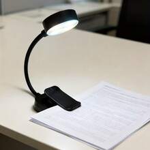 1 pièce Lampe de lecture à pince LED réglable - 3 températures de couleur, veilleuse de chambre, lampe de lecture, convient pour la lecture nocturne, variable, lampe de livre flexible à 360°, s'adapte au lit et aux tablettes (pile non incluse)