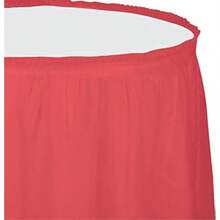 Creative Converting Plastic Table Skirt, 14-Feet,(426.7 cm (Redondo) Rojo) - Multicolor - Ver 1