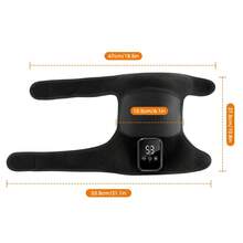 Hailicare 3 Vibration Modes 3-Level Heating Extended Knee Brace 2000mAh Touchscreen 15-Min Timer Universal Fit Black Christmas Practical Gift For Elders - Black - View 10