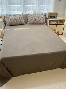 1 Duvet Cover, 1 Bed Sheet, 2 Pillowcases Leaf Pattern Linen-Like High-End Bedding Set, Elegant Minimalist Style, Soft & Comfortable Bedroom Bedding Set, Suitable For Bedroom, Dorm, Home Use, Multiple Sizes Available & Holiday Gift, All Seasons