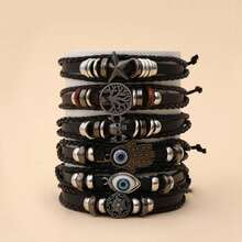 Multi-Piece Set New Fashion Adjustable Bracelet Multi-Layer Leather 's Street Simple Bracelet - Random 6-piece Set With No Repetition - View 2