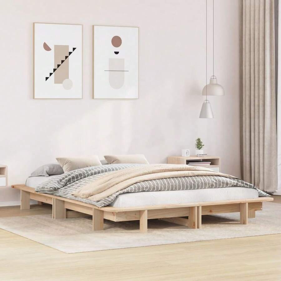 vidaXL Massivholzbett Ohne Matratze 120x190 Cm Kiefernholz