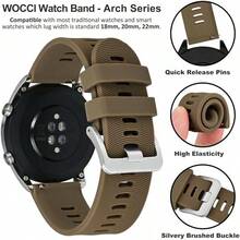 Smart Watch Strap - Brown (Silver Buckle) - View 5