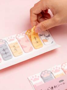 1张可爱猫爪造型便签纸，创意可重复使用备忘录，适合儿童和女性